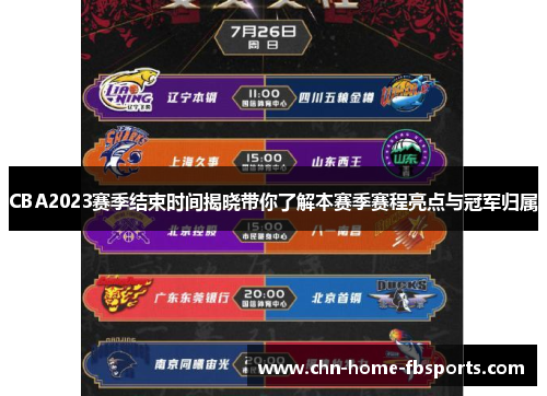 CBA2023赛季结束时间揭晓带你了解本赛季赛程亮点与冠军归属
